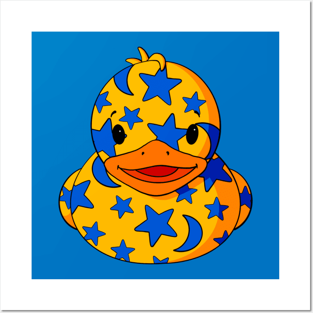 Moon & Stars Pattern Rubber Duck Wall Art by Alisha Ober Designs